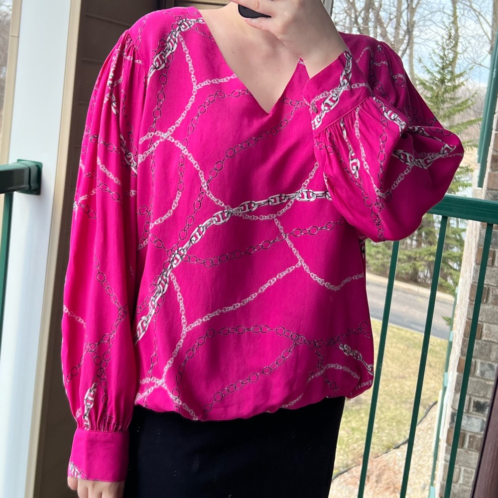 🆕 🇮🇹 Karen Kane "Haute Pink" Blouse in Size 2X (NWT) - Picture 6 of 11